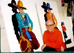 Wyoming artist John 
Guthrie, with examples of his work 